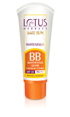 

Lotus Herbals SAFE SUN WHITENING+ BB MATTIFYING GLOW Fairness Cr�me - SPF 30 PA+++(20 g)
