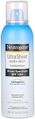 Neutrogena Ultra Sheer Sunblock Body Mist Spray, SPF 100+, 5 oz - SPF 100 PA+(140 g)