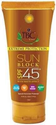 

TBC by Nature Sun Block Cream With Matter Finish - SPF 45 PA+(100 ml)