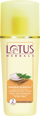 

Lotus Herbals SANDALSCREEN+ Sandalwood Sun Screen Lotion with Moisturiser - SPF 50(80 ml)