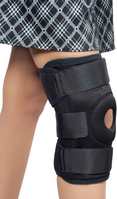 

Wonder Care Neoprene Brace with Hinge Open Patella Knee Support (XL, Black)