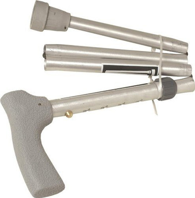 

Vissco Invalid New Folding Adjustable Walking Stick"L" Shape UN, Beige;grey