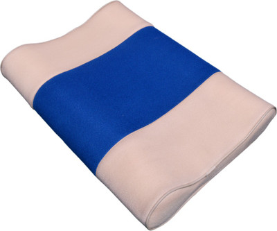

Bon Taff Cervical Neck Support Pillow with Free Zip Cloth Cover Neck Support (Free Size, BEIGE/ BLUE)