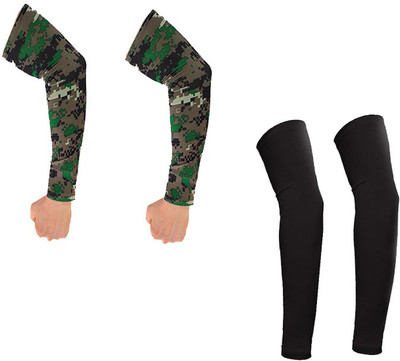 

KING FITNESS KOOL SLEEVES COMBO PREMIUM UV PROTECTION 1 PAIR BLACK, 1 PAIR CAMOUFLAGE Elbow Support, Multicolor