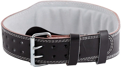 GB GYM Leather Belt Back Support (L, Black)