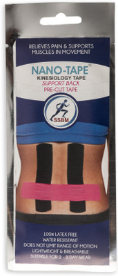 

Nano-Tape Pre-Cut Kinesiology - Back Back Support, Black;pink