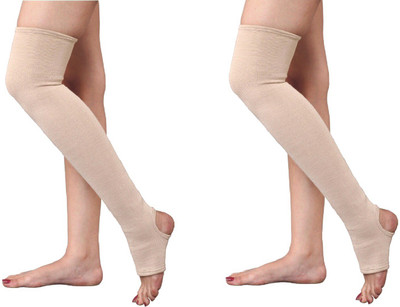 

SafeAnBTouch Varicose Vein Stockings Above Knee Combo Pack of 2 Thigh Support (M, Beige)
