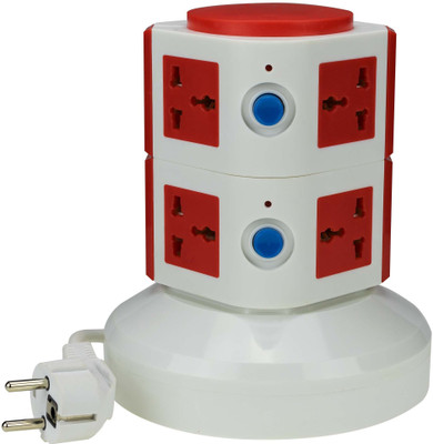 

ANNI CREATIONS Essential 7 Socket Surge Protector(Red)