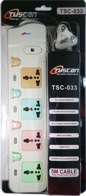 

Tuscan High Power Extension Cord 4 Socket Surge Protector(White)