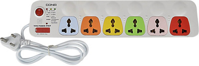 CONA Smyle Viva 6+1 Power Strip / Spike Guard 6 Socket + 1 Switch with 1.75mtrs Wire 6 Socket Extension Boards(Multicolor) CONA Smyle Viva 6+1 Power Strip / Spike Guard 6 Socket + 1 Switch with 1.75mtrs Wire 6 Socket Extension Boards(Multicolor)