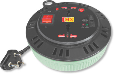 

MX 15 Amperes 2 universal Sockets Non Flammable Extension Box with 3 meters Electrical power cable, Fuse and Mov 2 Socket Surge Protector(Multicolor)