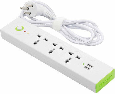

Gavik Spike Guard with 2 USB port (1.6m) 3 Socket Surge Protector(White)