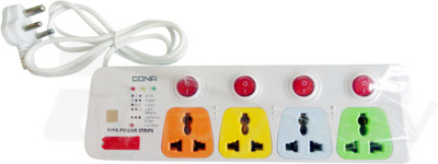

Cona Viva 4+4 2meter Power Cord 4 Socket Surge Protector(Multicolor)