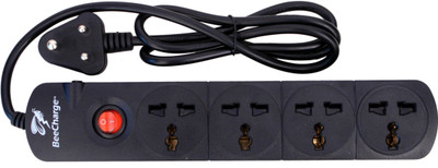 

BeeCharge 4 Way Power Socket 4 Socket Surge Protector(Black)