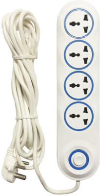 Press Teak POD 5mtrs Extension Cord (1+4) 4 Socket Surge Protector(White) Press Teak POD 5mtrs Extension Cord (1+4) 4 Socket Surge Protector(White)