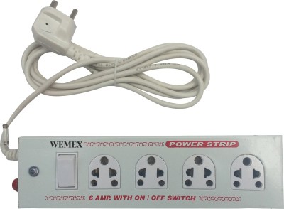 Wemex 4 Plus 1 4 Socket Surge Protector(White) at flipkart