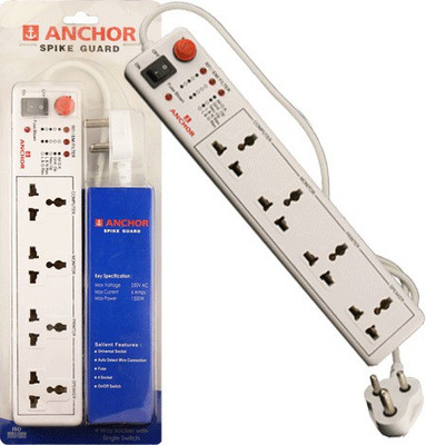 ANCHOR 22047 4  Socket Extension Boards(White, 1.5 m)
