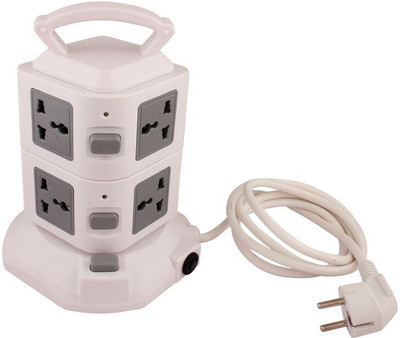 

Speed Tower Spike Guard 2 Floor With 2 Usb AC Plug 7 Socket Surge Protector(White, Grey)