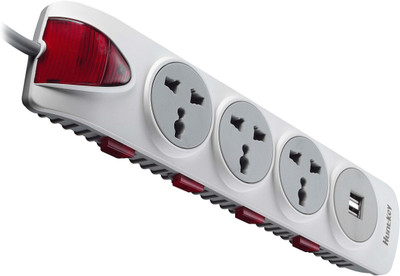 

Huntkey PZB 404 ��� sockets with (Dual USB Charging Ports) 4 Socket Surge Protector(White)