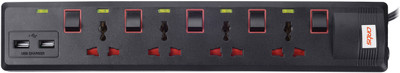 

Artis AR-SP400MS-USB 4 Socket Multi Switch with 2 USB Port Spike Guard 1.5 Mtr Cable 4 Socket Surge Protector(Black)