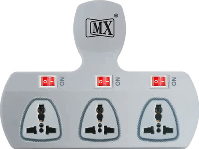 

MX Universal Adaptor 3 Socket Surge Protector(Multicolor)
