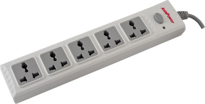 Asia Power 5 Socket Surge Protector(White)