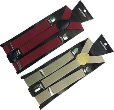 

atyourdoor Y- Back Suspenders for Men(Maroon, Brown)