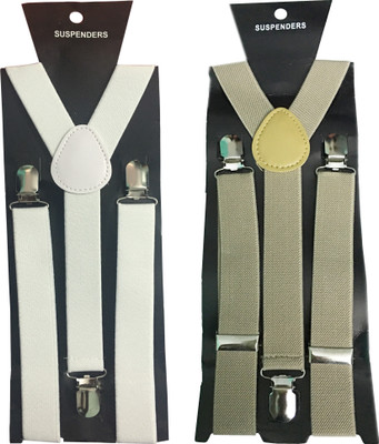 

atyourdoor Y- Back Suspenders for Men(White)