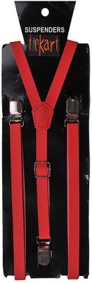 

Tiekart Y- Back Suspenders for Men(Red)