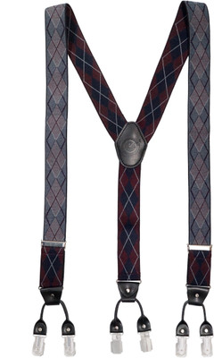 

The Tie Hub Y- Back Suspenders for Men(Maroon)