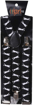 

Tiekart Y- Back Suspenders for Men(Black)