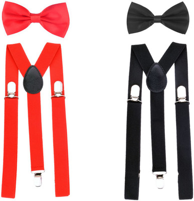 

Modishera Y- Back Suspenders for Men(Red, Black)