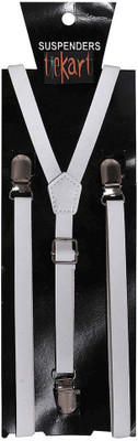 

Tiekart Y- Back Suspenders for Men(White)