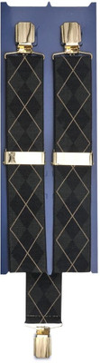 

Tiekart Y- Back Suspenders for Men(Black)