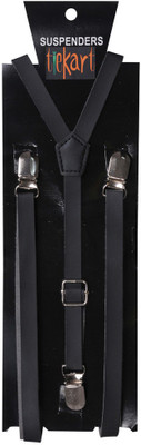 

Tiekart Y- Back Suspenders for Men(Black)