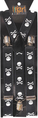 

Tiekart Y- Back Suspenders for Men(Black)