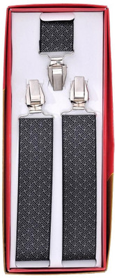 

Tiekart Y- Back Suspenders for Men(Black)