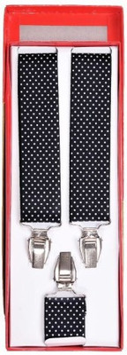 

Tiekart Y- Back Suspenders for Men(Black)