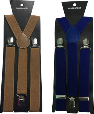 

atyourdoor Y- Back Suspenders for Men(Brown, Blue)