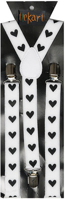 

Tiekart Y- Back Suspenders for Men(White)