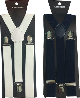 

atyourdoor Y- Back Suspenders for Men(White)