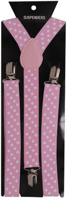 

Tiekart Y- Back Suspenders for Men(Pink)