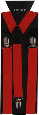 Tiekart Y- Back Suspenders for Men(Red)