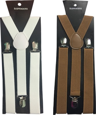 Atyourdoor Y- Back Suspenders for Men(White)