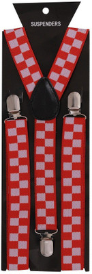 

Tiekart Y- Back Suspenders for Men(Red)