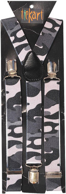 

Tiekart Y- Back Suspenders for Men(Grey)