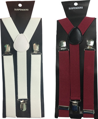 

atyourdoor Y- Back Suspenders for Men(White)