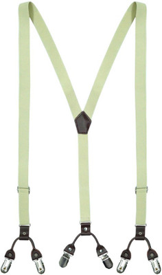 The Tie Hub Y- Back Suspenders for Men(White)