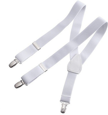 

A&S Y- Back Suspenders for Men(White)
