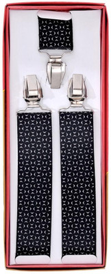 

Tiekart Y- Back Suspenders for Men(Black)